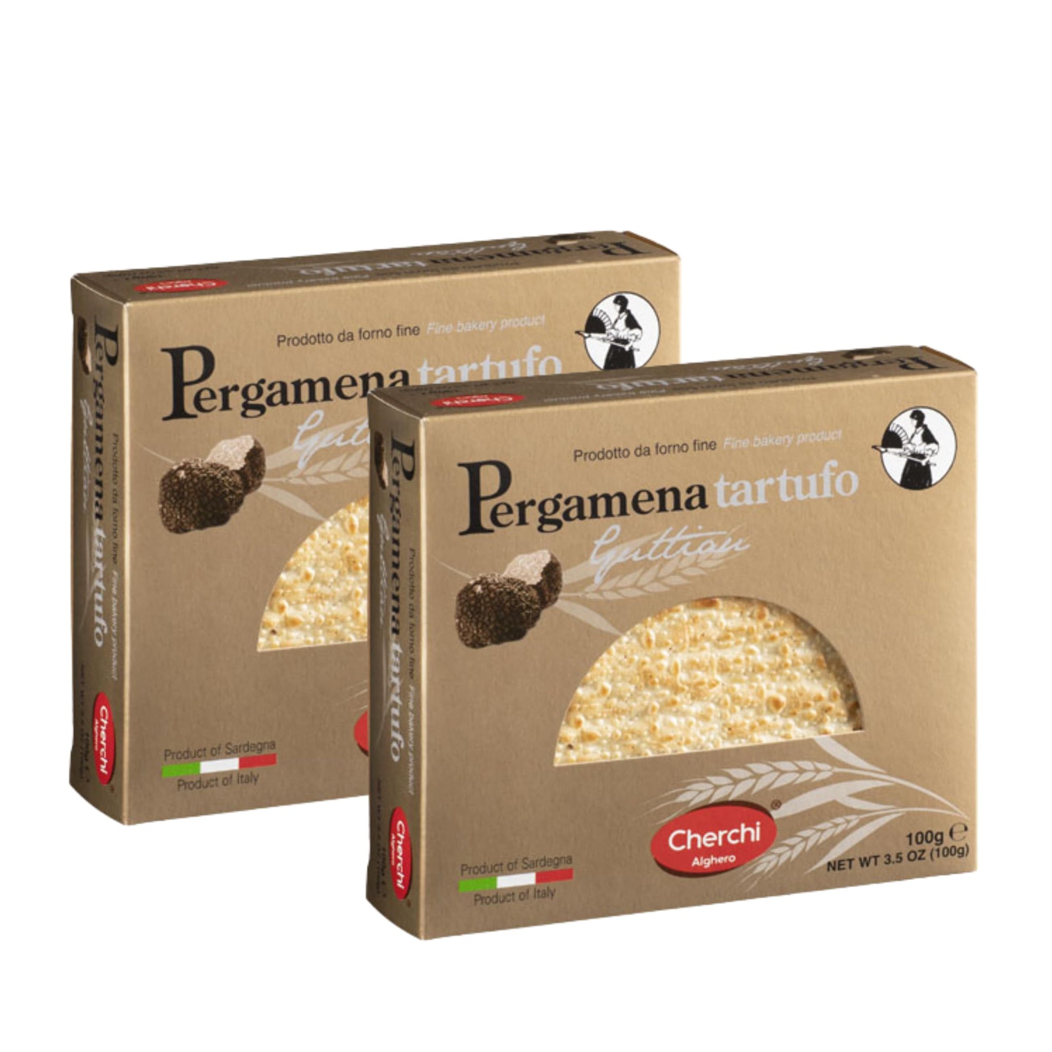 Sardinian Cracker Pane Guttiau - Crispy Parchment Crackers Made in Italy by Cherchi Alghero - Light, Thin, and Crunchy - 2 x 3.5 oz Packs - Perfect
