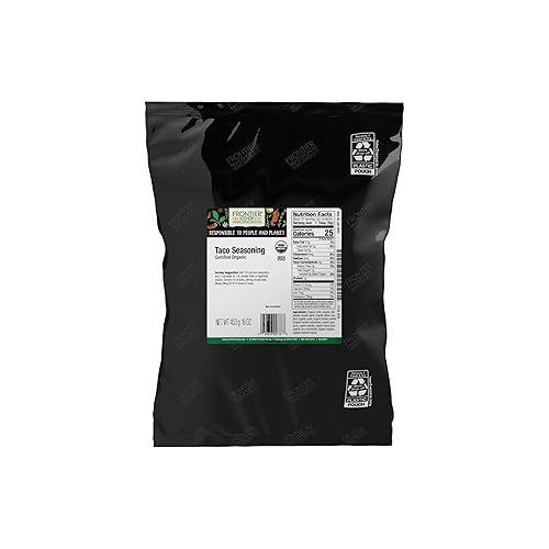 Frontier Co-op Salt-Free Taco Seasoning, 1-Pound Bulk, Certified Organic, Mexican-Inspired Spices for Tacos, Dips, Burritos