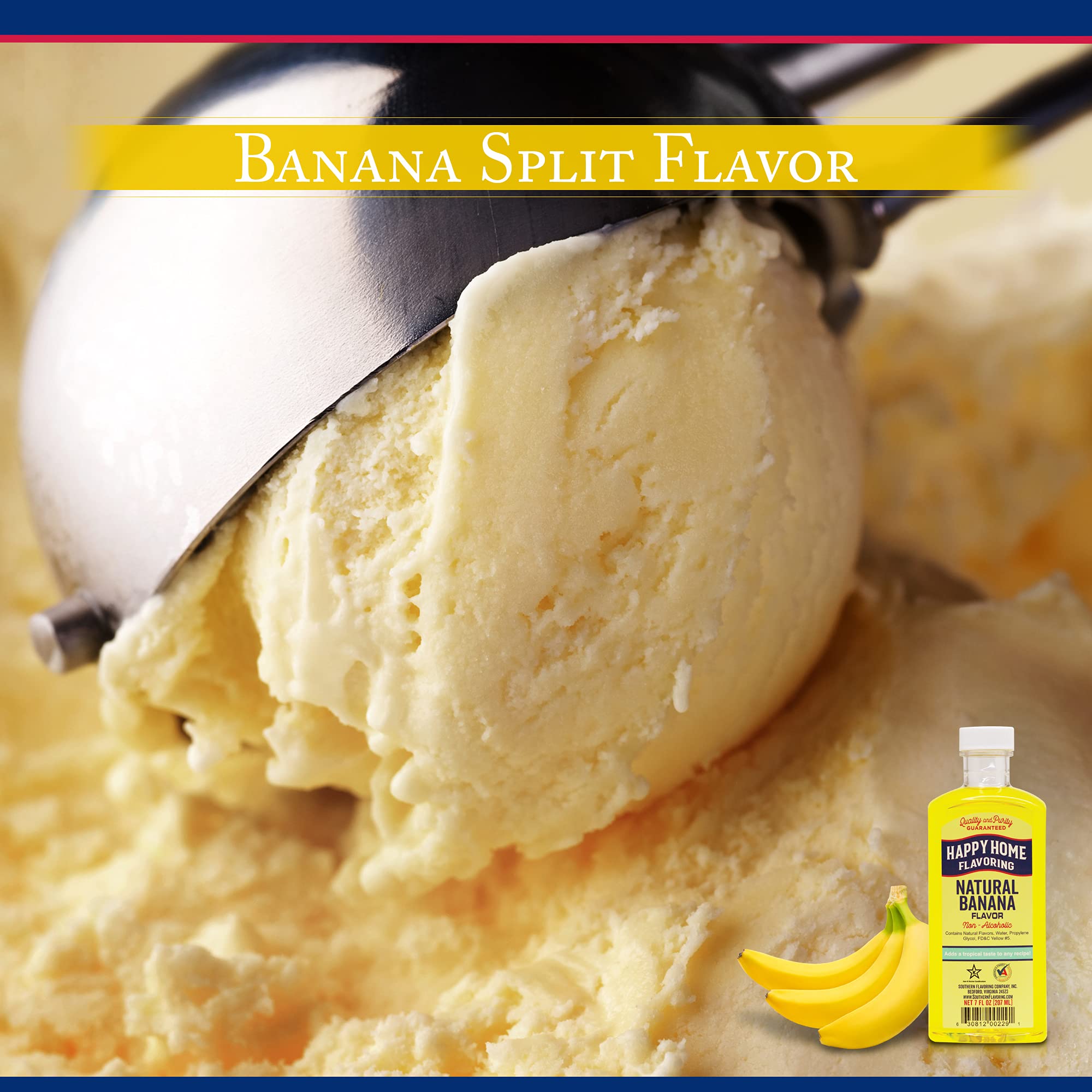 Happy Home Natural Banana Flavoring, Non-alcoholic, Certified Kosher, 7oz.