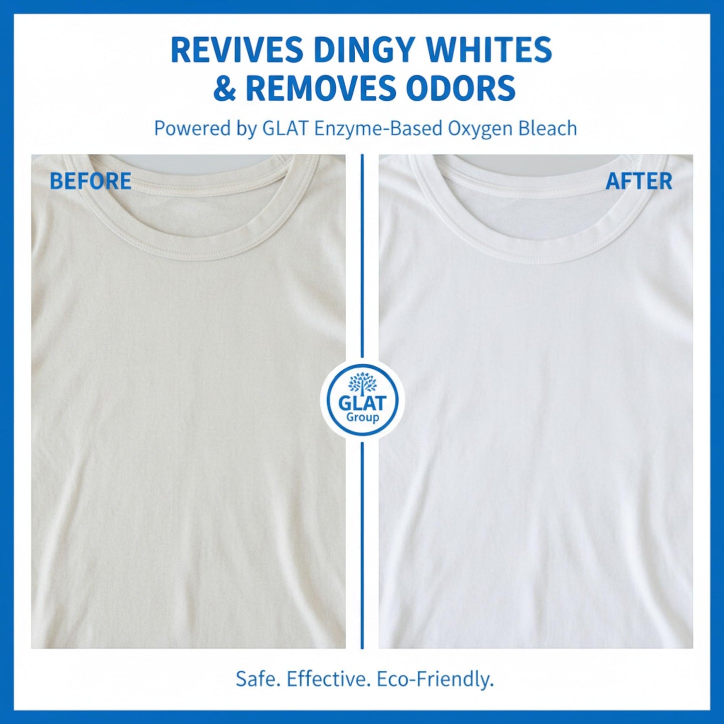GLAT Group Enzyme-Powered Natural Oxygen Bleach (Powder) - Fresh Linen | Chlorine-Free Stain Remover & Laundry Whitener | Safe for Colors, Septic