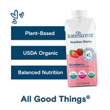 KATE FARMS Organic Nutrition Shake, Strawberry, 16g Protein, 27 Vitamins and Minerals, Meal Replacement, 11 oz (6 Pack)