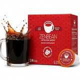 Zenbean Infrared Brew - 24 Low Acid Coffee Pods, Nootropic Coffee Capsules with Rhodiola Rosea, K-Cup Compatible with Capsule Machines, Balanced