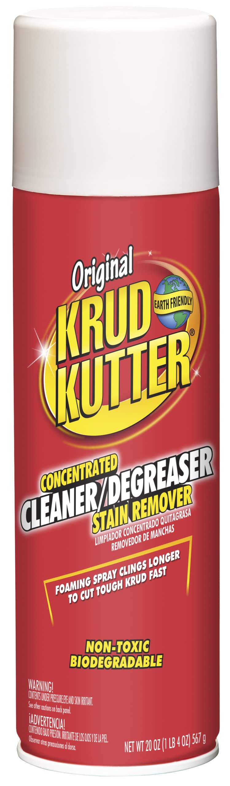 Krud Kutter Original Cleaner Degreaser Aerosol, 20 oz, Heavy Duty Spray for Grease, Oil and Tough Stains, All Purpose Multi Surface Cleaner