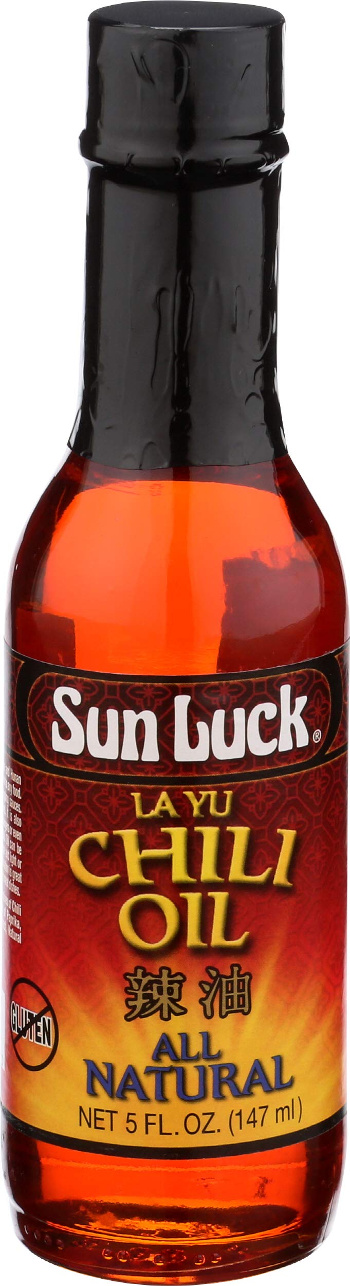 Sun Luck Oil, Hot Chili, 5-Ounce Glass Bottle (Pack of 6)