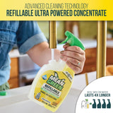 Mean Green Refillable Ultra Powered Multi-Purpose Cleaner Concentrate, Citrus & Green Tea, 14.3 fl oz - Plant & Mineral Based, Cuts Through Grease
