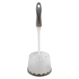 Bath Bliss Deluxe Toilet Bowl Brush and Stand | Dimensions: 5.37” Rd x 15” | 360 Brush Head | Bathroom Cleaning | Contemporary Design | Open Holder |