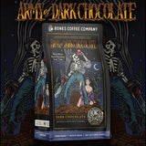 Bones Coffee Company Army of the Dark Chocolate Flavored Coffee, Medium Roast Low Acid Arabica Beans Compatible with Auto drip and French Press Coffee