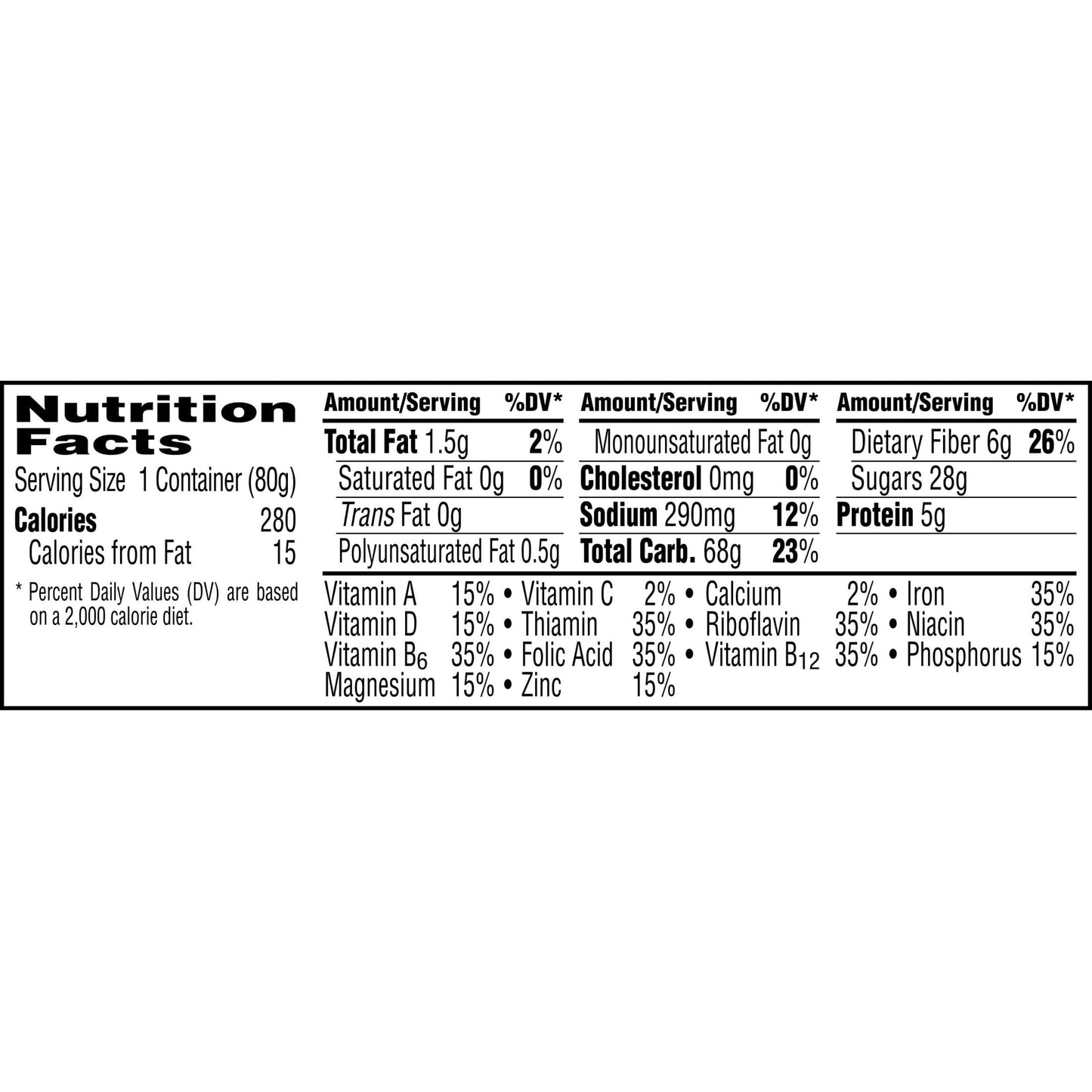 Kellogg's Raisin Bran Crunch Breakfast Cereal Cups, Fiber Cereal, Made with Real Fruit, Original, 33.6oz Case (12 Cups)