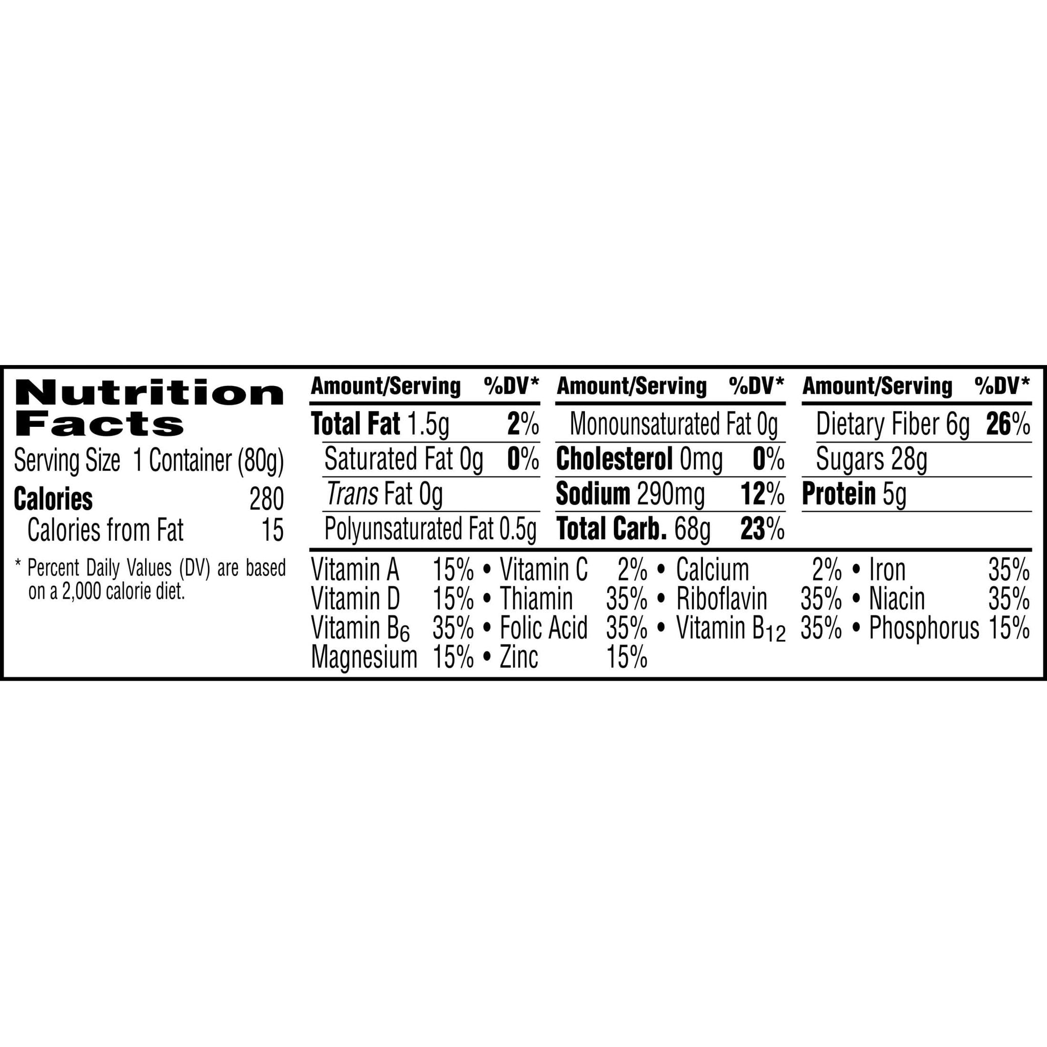 Kellogg's Raisin Bran Crunch Breakfast Cereal Cups, Fiber Cereal, Made with Real Fruit, Original, 33.6oz Case (12 Cups)