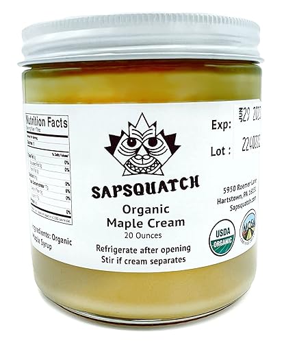 Sapsquatch Organic Maple Cream - 20 Ounces - Pure Maple Cream Butter Spread