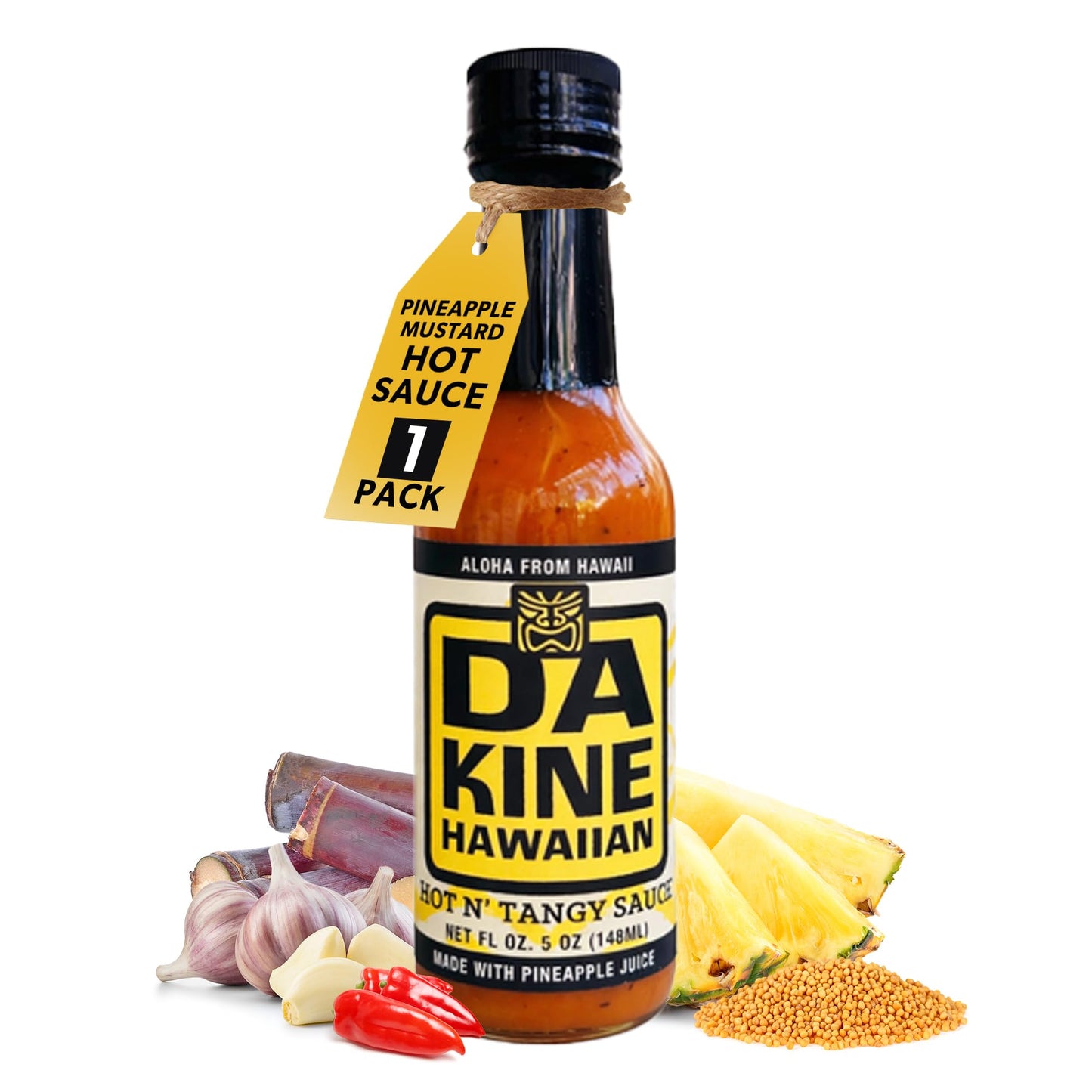 Da Kine Hawaiian Hot N' Tangy Sauce - Tangy Sauce Made with Pineapple Juice - Dipping Sauce for Marinades, Grilling & Everyday Cooking - Chicken