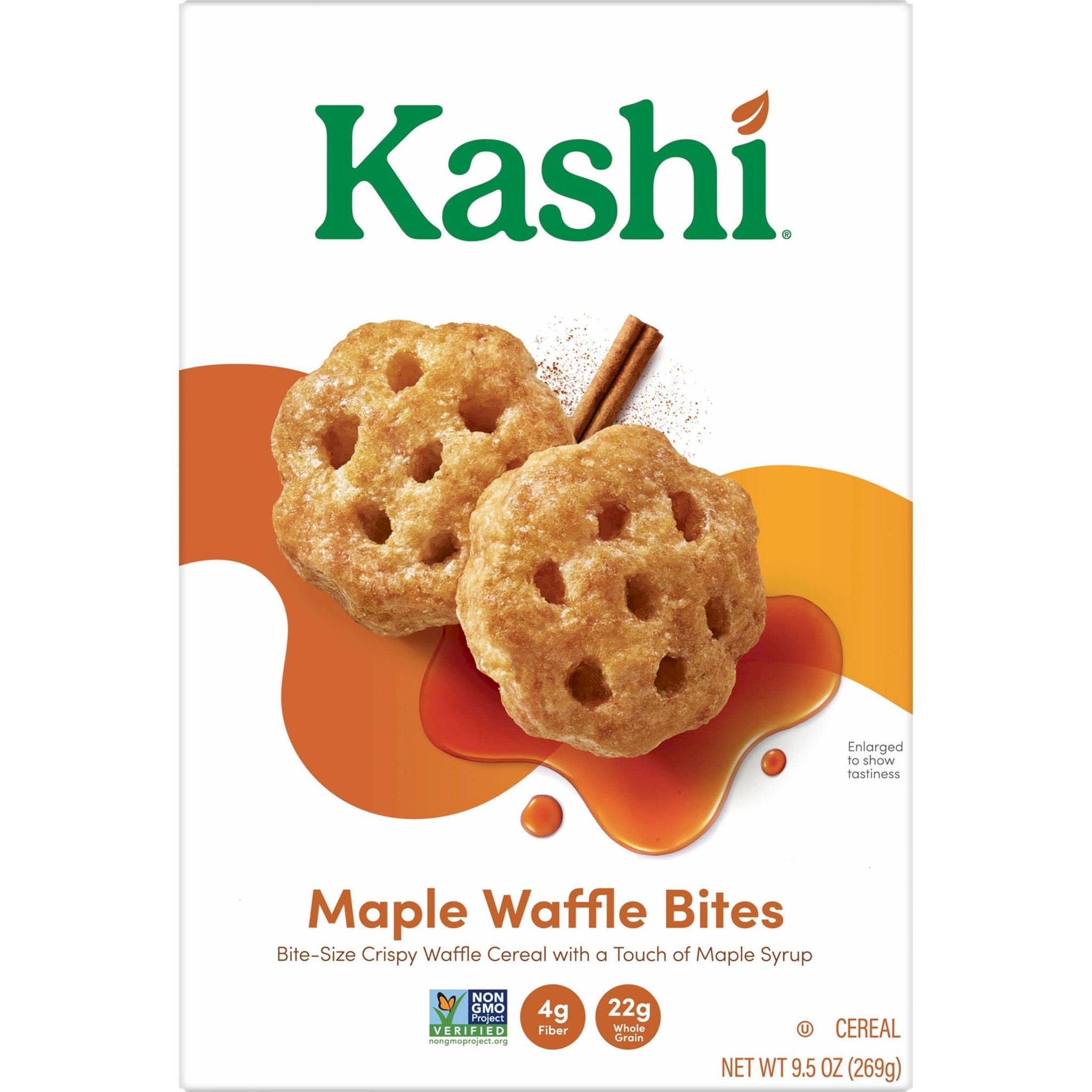 Kashi Breakfast Cereal, Vegan, Made with Whole Grains, Maple Waffle Bites, 9.5oz Box (1 Box)