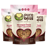 Pure Bliss Organics NO SUGAR BUZZ CASHEW CRANBERRY GRANOLA, Certified Organic and Gluten Free, Vegan, Non GMO, Low Glycemic, Low Sugar Alternative