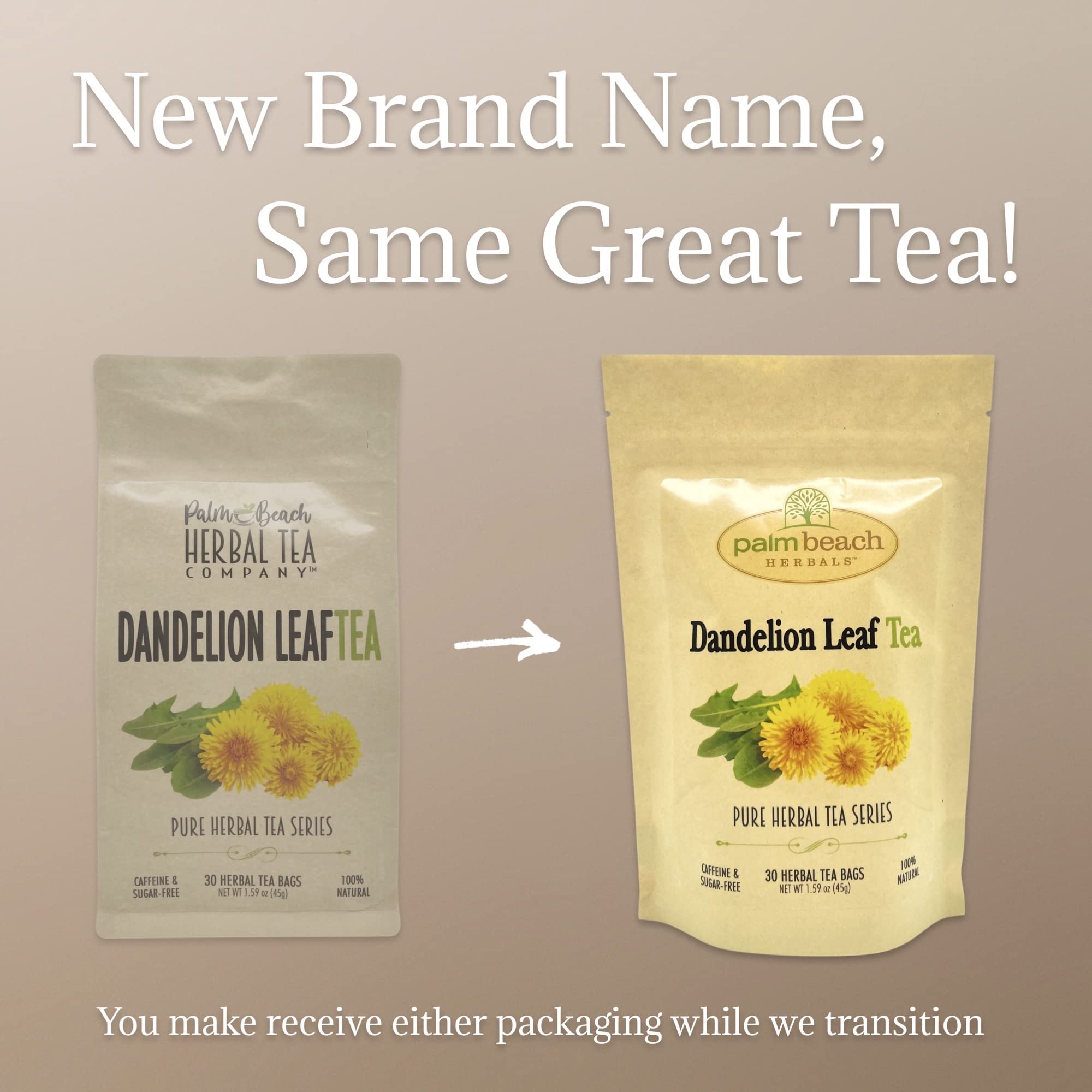 Palm Beach Medicinal Herbs - Dandelion Leaf Tea - Pure Herbal Tea Series, 30ct