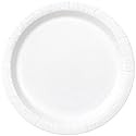 White Solid Round Dessert Paper Plates - 7" (20 Pcs) - Vibrant Party Plates for Appetizing Treats - Perfect for Birthdays & Events