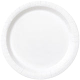 White Solid Round Dessert Paper Plates - 7" (20 Pcs) - Vibrant Party Plates for Appetizing Treats - Perfect for Birthdays & Events