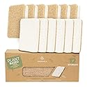 Greenzla Kitchen Sponges, Plant-Based Dish Sponges, Non-Scratch Sisal Hemp Scouring Pads for Dishes, Countertops, Bathtubs, and Tiles, 12 Pack