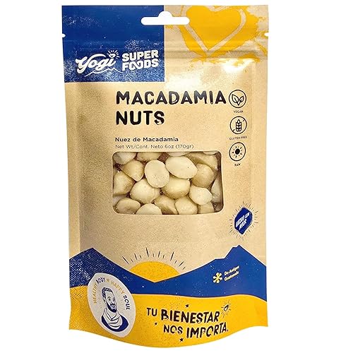 Yogi Super Foods Macadamia Nuts, Raw Nuts, Unsalted Nuts, Keto Macadamia Nuts Unsalted, Raw Macadamia Nuts for Baking, Snacking, Vegan, Keto-Friendly