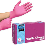Inspire Pink Gloves Disposable Latex Free | Nitrile Pink Glove Nail Salon and Hair Dye | Esthetician Nitrile Disposable | Nitrile gloves Medium