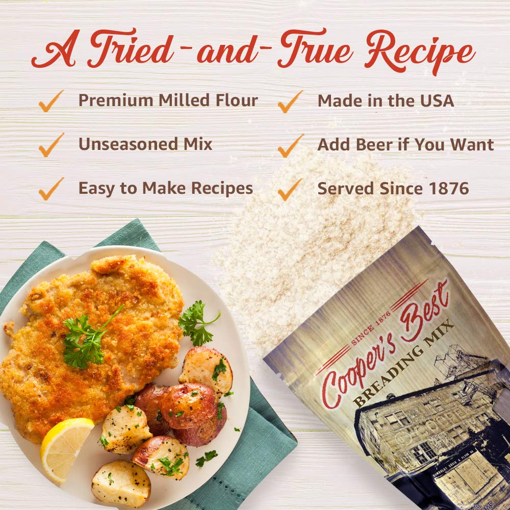 Cooper’s Best Breading Mix (2.5 LB Bag) - Based On Original 1876 Recipe - An Old Favorite Perfect for Any Time - Premium Milled Flour - Made in the USA - 28 Servings
