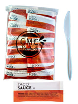 Flavorsmith Taco Sauce Packets - 50 Count (9g Each) with Spreader in Resealable Slide Seal Bag - Packaged by CMC Products