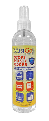MustGo Spray Odor Eliminator - Controls, Removes and Prevents Damp, Musty Smells - 8 Ounces