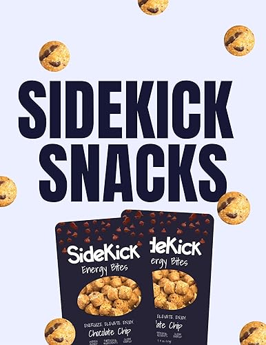 Sidekick Snacks Granola Bites | Chocolate Chip Peanut Butter, No Preservatives, Real Ingredients, Healthy Snack, 10 bites per bag, 3 pk