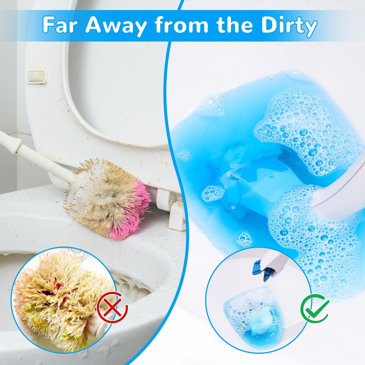 Effacera 36 Refills Disposable Toilet Bowl Paper Bulk Toilet Fresh Flushable Refills for Bathroom Toilet Brush Accessories Supplies Starter Kit