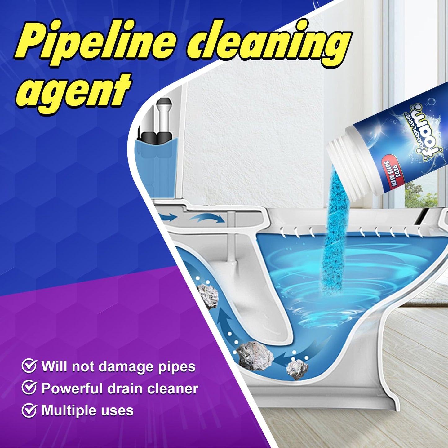 Wild Tornado Sink and Drain Cleaner, Pipeline Dredging Agent, Pipe dredging agent, Powerful Sink & Toilet Clog Remover, Powerful Version Cleaning
