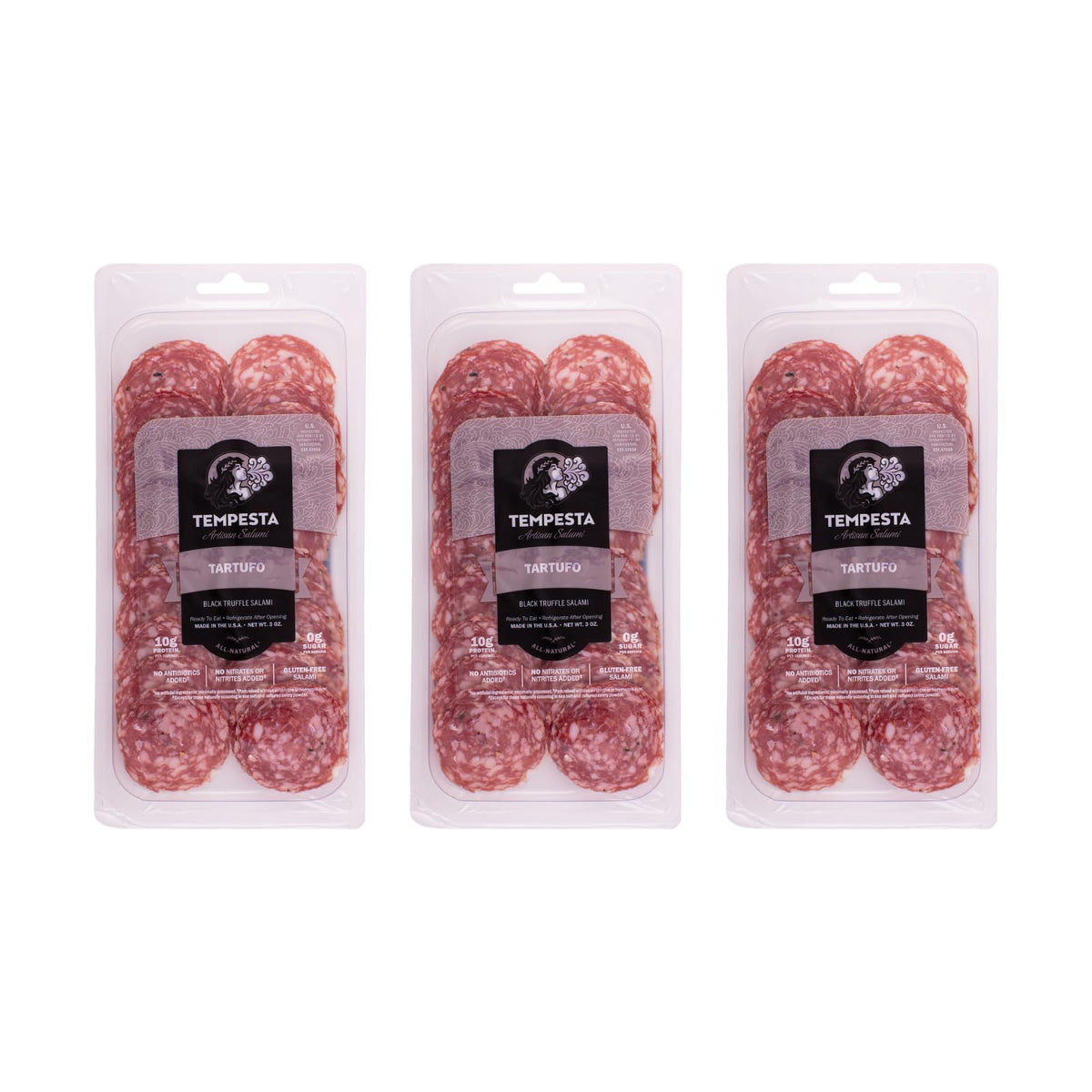 Tempesta TARTUFO Black Truffle Salami, 3 OZ (Pack of 3)