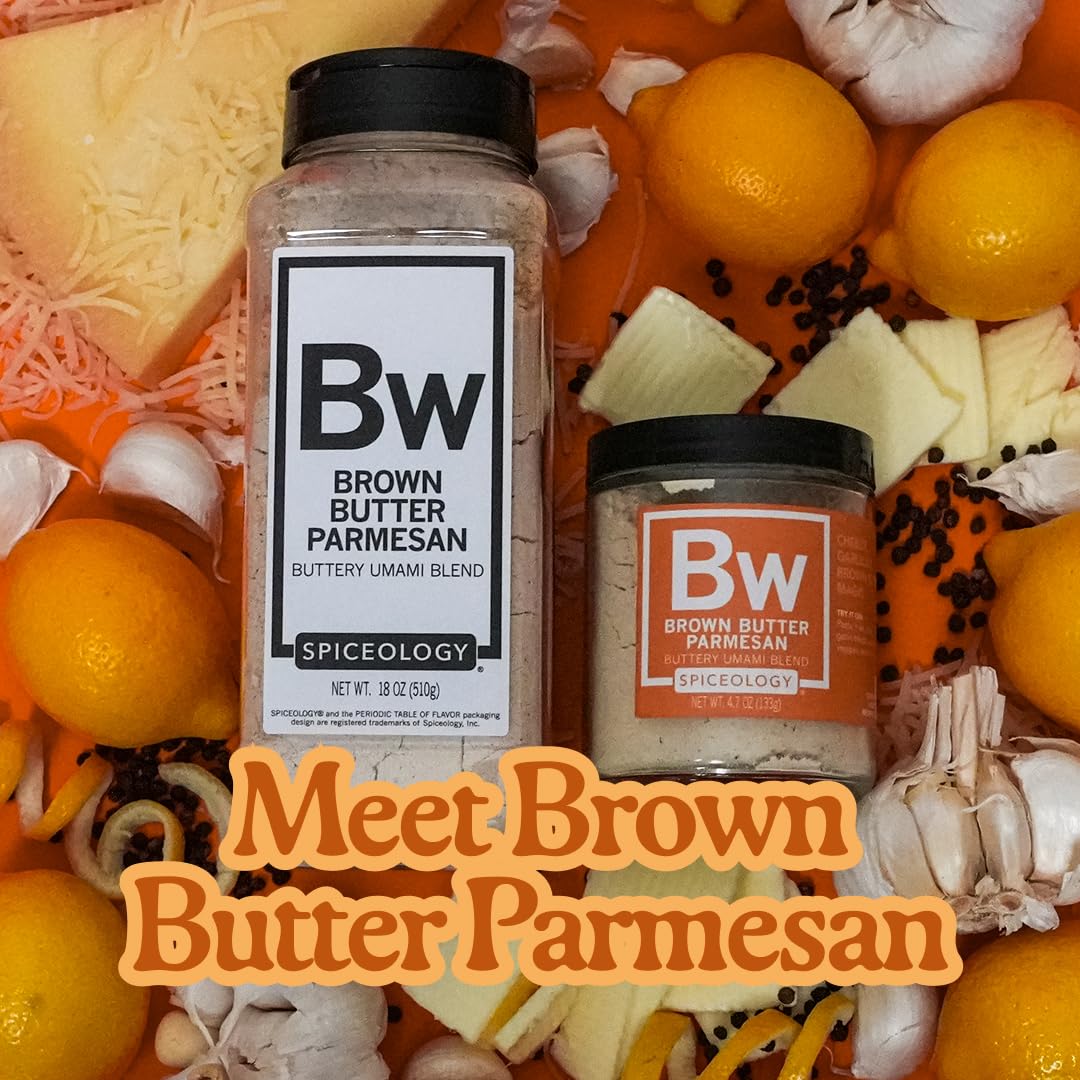 Spiceology - Brown Butter Parmesan Seasoning - Real Brown Butter, Parmesan & Lemon Peel - Chef-Crafted Umami Spice Blend for Pasta, Fries, Veggies
