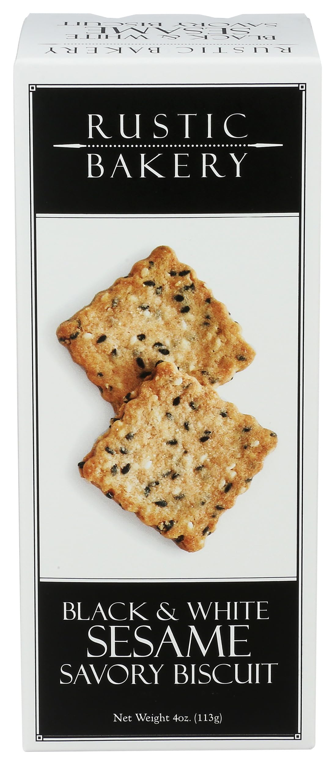 Rustic Bakery, Biscuits Savory Black And White Sesame, 4 Ounce
