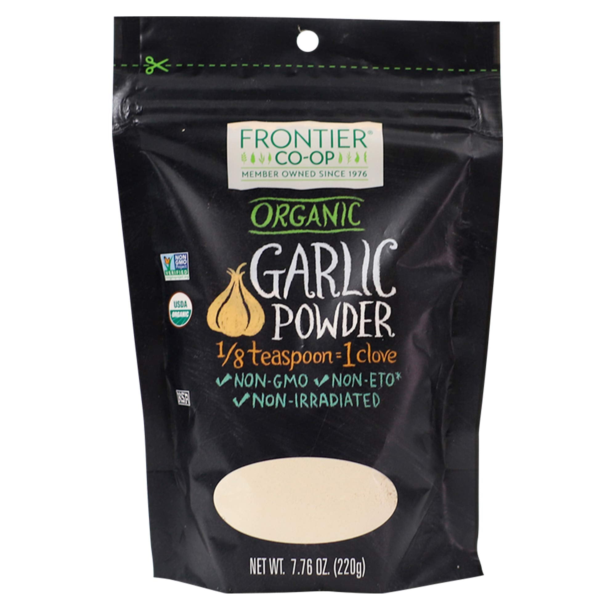 Frontier Co-op Organic Garlic Powder, 7.76-Ounce Bag, Pure and Natural Garlic Seasoning | Non-GMO and Kosher Certified | Add Flavor to Your Savory