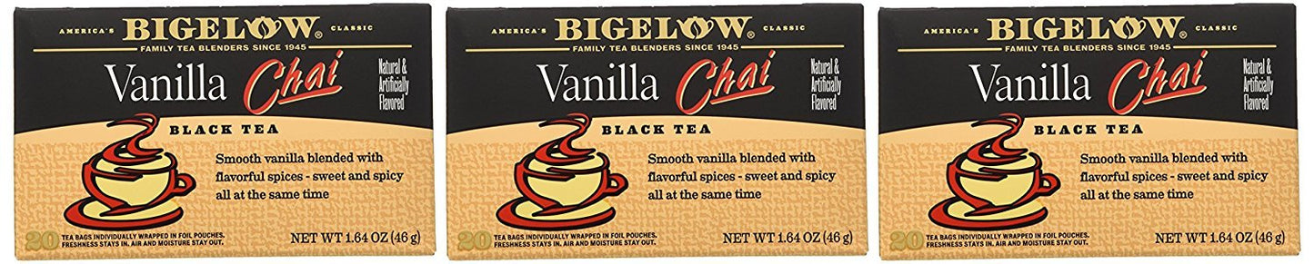Bigelow Tea Chai Vanilla 20Bg 1.64 oz (pack of 3)
