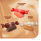 Taffy Candy - 1 Pound Pack (75 Count) - Old Fashioned Candy - Individually Wrapped Premium Assorted Caramels - Vanilla, Chocolate, Strawberry