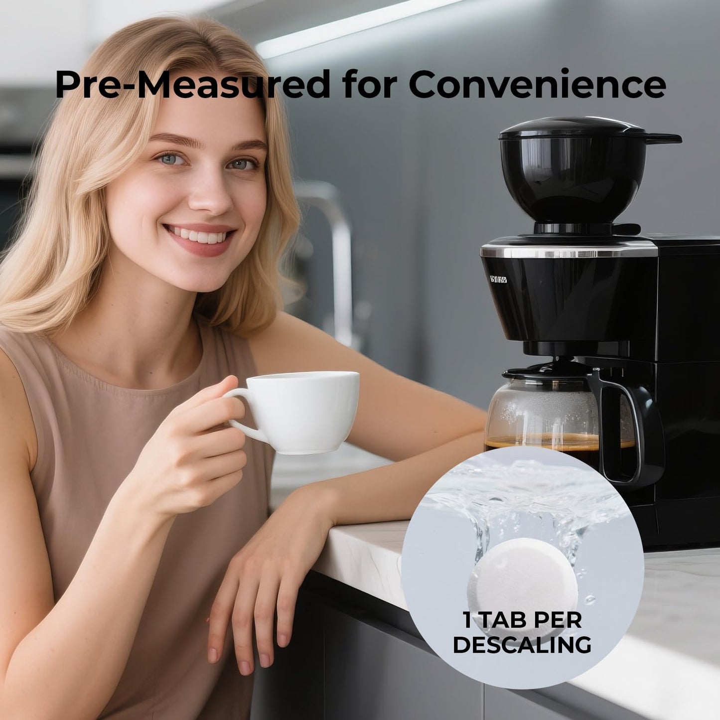 CleanCrown Coffee Maker Cleaner (36 Count), Cofee Maker Cleaner and Descaler, Coffee Machine Descalers, Espresso Machine Descaler Tabs for Brewer