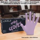 L3 Level 3 Nitrile Gloves - Professional Nitrile Gloves - 100 Pack Pearl Lavender/Large