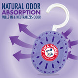 Arm & Hammer OdorBusterz ClosetMATE™, Lavender, 4 Count - Hanging Odor Absorber with Baking Soda, 360° Rotating Hook for Closets, Lockers & Storage