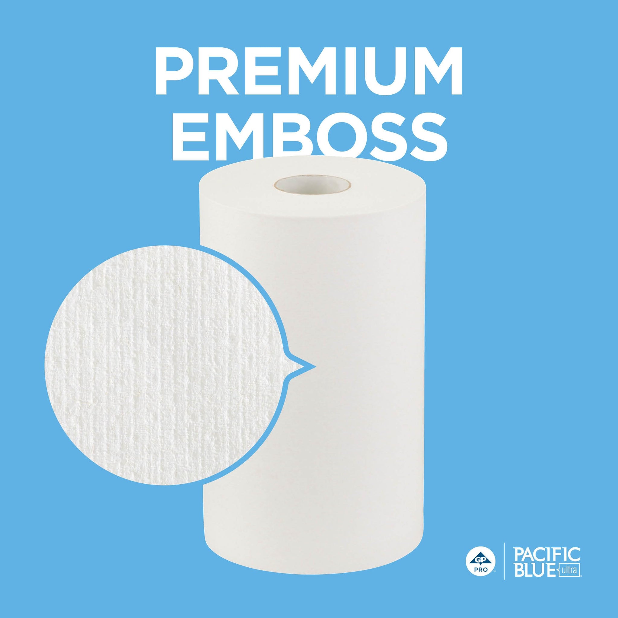 Georgia-Pacific, Pacific Blue Ultra, 9" Paper Towel Rolls (26610), White, 6 Rolls per Case, 400' per Roll