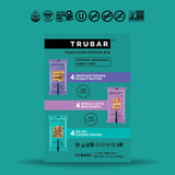 TRUBAR Vegan Protein Bar Variety Pack, Assorted Flavors, Peanut Butter, Macchiato, Cookie Dough, Gluten Free, Vegan Protein Snacks, 12G Plant-Based