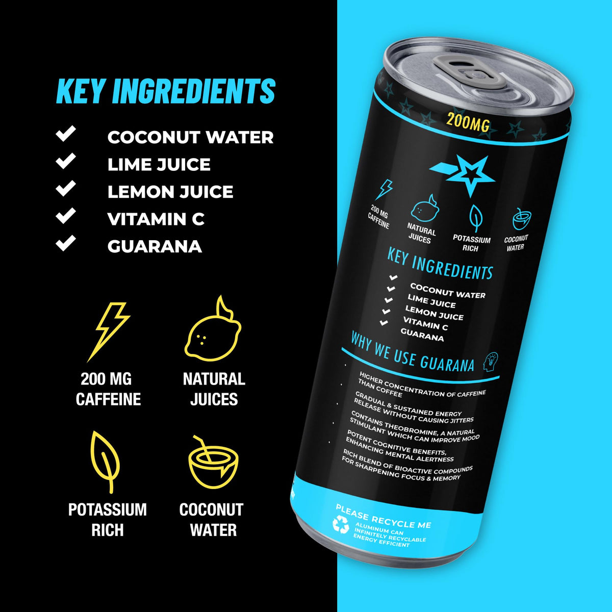 TAKE FLIGHT ENERGY, Natural Juices, Guarana, Focus & Hydration (ASSORTED CASE, 4 Pack)