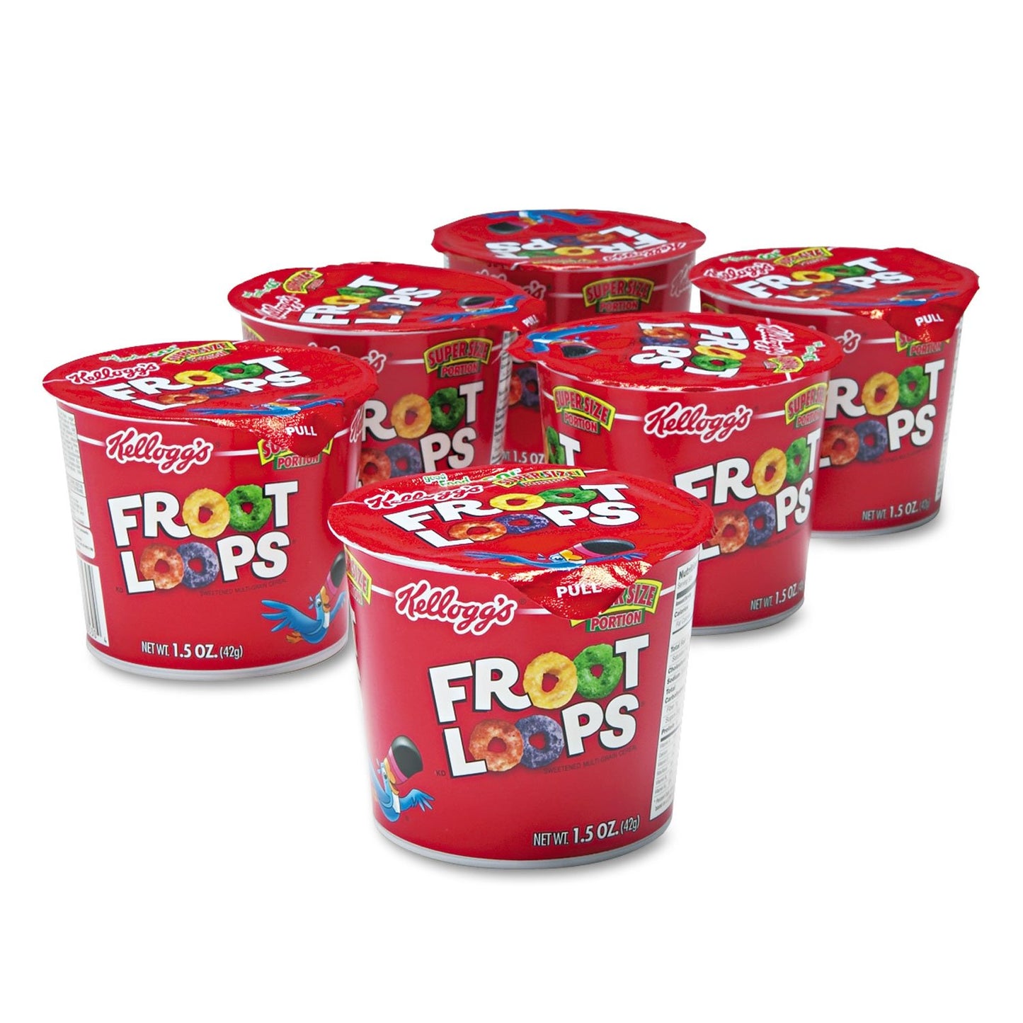 Kellogg's Froot Loops Breakfast Cereal, Single-Serve 1.5Oz Cup, 6 Cups/Box