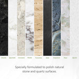 MORE - Stone & Quartz Polish - For Granite, Marble, & Natural Stone Countertops - Spray & Wipe Streak-Free - Water-Based Formula - Marble & Granite