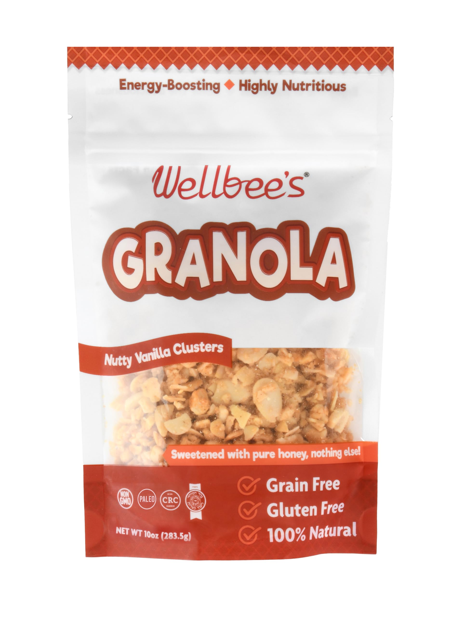 Wellbee’s Grain Free Granola, Oat Free, Low Carb, 100% Honey Sweetened, Small Batch, Refined Sugar Free, Paleo Friendly And SCD Approved (10 oz)