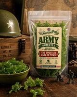 Swirlee™ Army Guys Gummies - Green Apple Gummy Army Men Candy - 12 oz Novelty Military Shaped Gummies for Parties, Candy Buffets, Gifts & Care