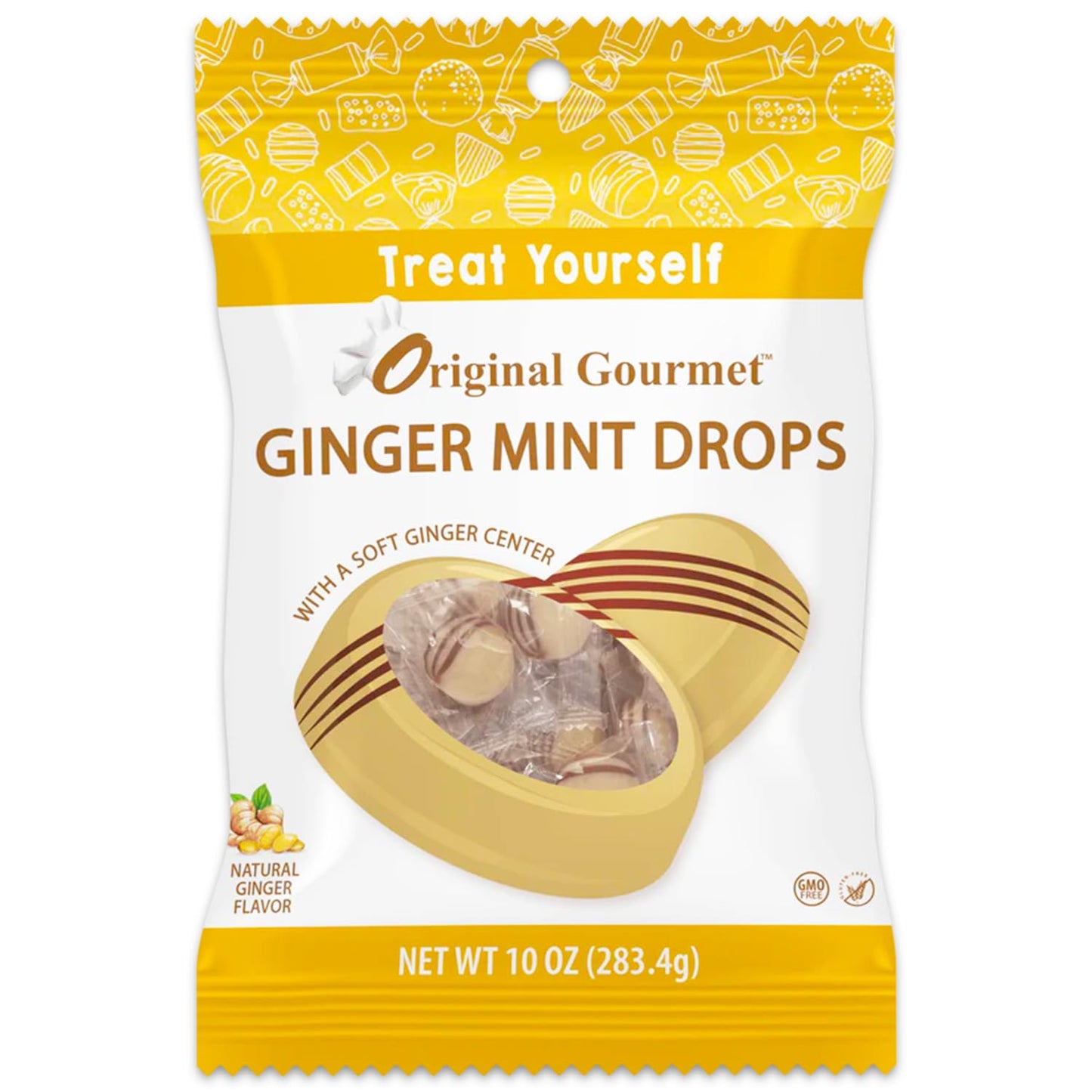 Bulk Ginger Candy Drops - 1.25lbs Gingermint Hard Candy Individually Wrapped - Nausea Relief and Digestion Aid | Natural Ginger Flavor with Soft