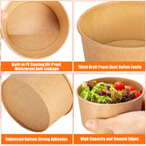 Gabotrie 80 Pack Large Paper Bowls, 30 Oz Kraft Paper Salad Bowl, Disposable Soup Bowls, Round Papers Food Container, Disposable Serving Bowl Bulk