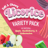 Wiley Wallaby Licorice 10 Ounce Variety Pack - Huckleberry, Apple & Watermelon Classic Gourmet Australian Style Soft & Chewy Licorice Candy - Pack