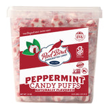 Red Bird Soft Peppermint Puffs Candy, Individually Wrapped Soft Mints, 52 oz Tub