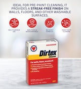 Savogran Dirtex All Purpose Cleaner Powder 16 oz Bundle with Pair of Gloves - Multi-Surface Wall Cleaner for Painted Walls and Woodwork - No Rinsing